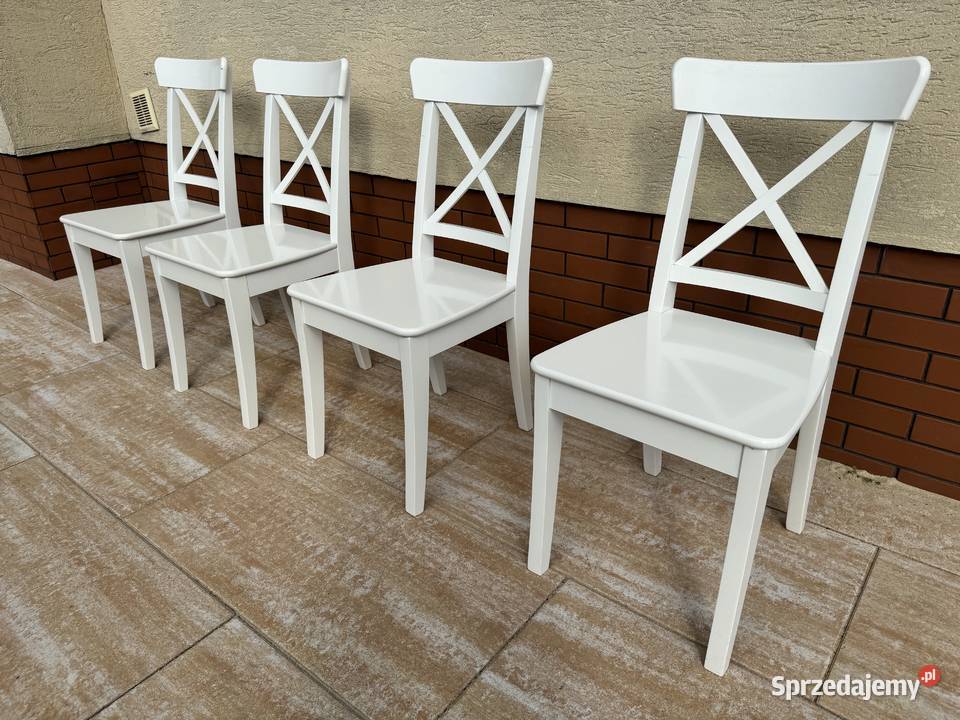 Krzesła białe krzyżaki 4 do stołu krzesło