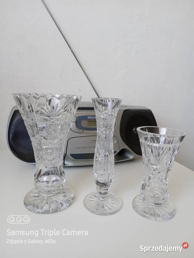 Duże średnie wazony krysztalowe Warszawa