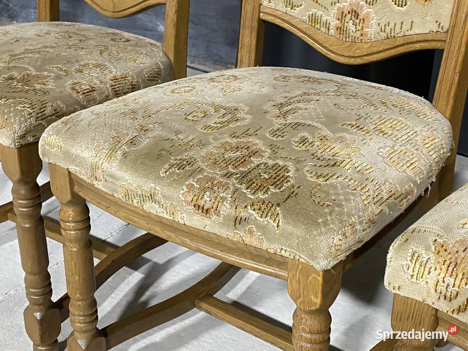 Dębowy komplet do jadalni rozkładany stół 8 Budno