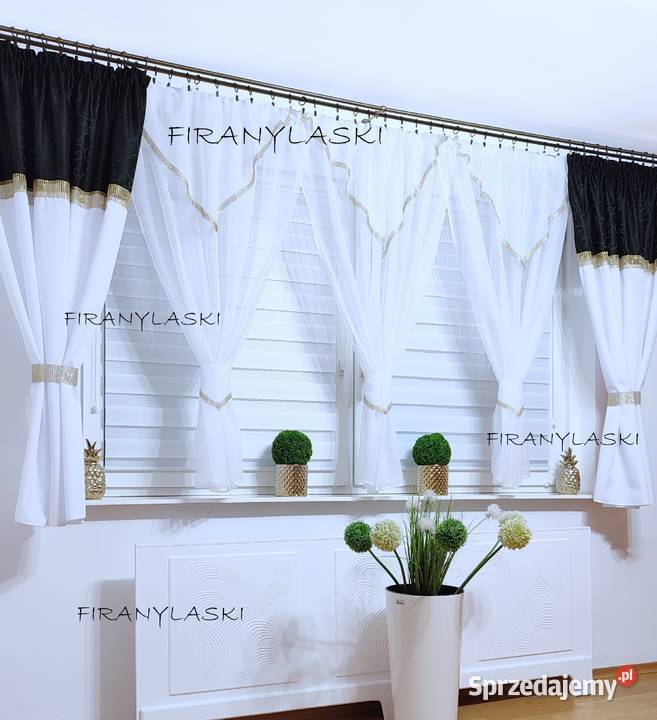 Firana do salonu pokoju kuchni złote cyrkonie pomorskie Sierakowice