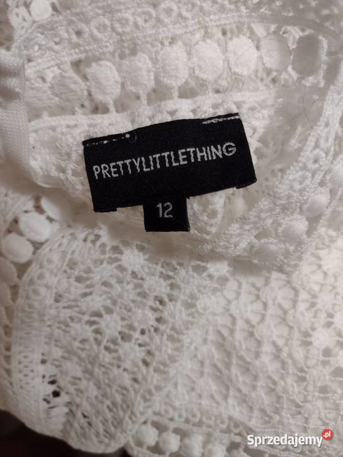 38M Biała sukienka koronkowahaftowana z Londynu