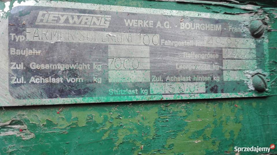 Rozrzutnik obornika HEYWANG FARMER SUPER UNI 100 Sochocin sprzedam