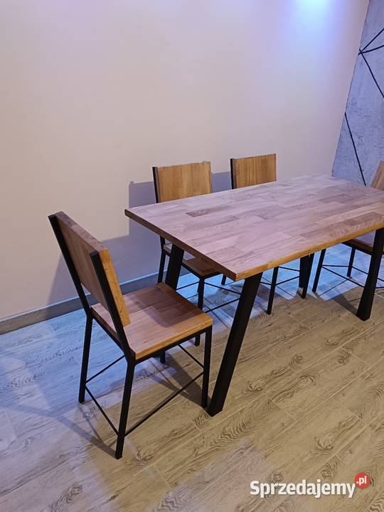 Sprzedam stół loft z krzesłami nowy 82cm