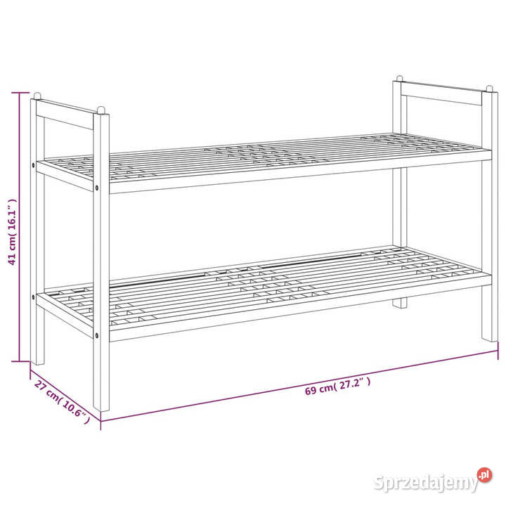 Stojak na buty 69x27x41 lity orzech włoski Warszawa