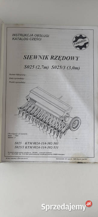 Siewnik famarol 3m Dzierzkowice-Góry