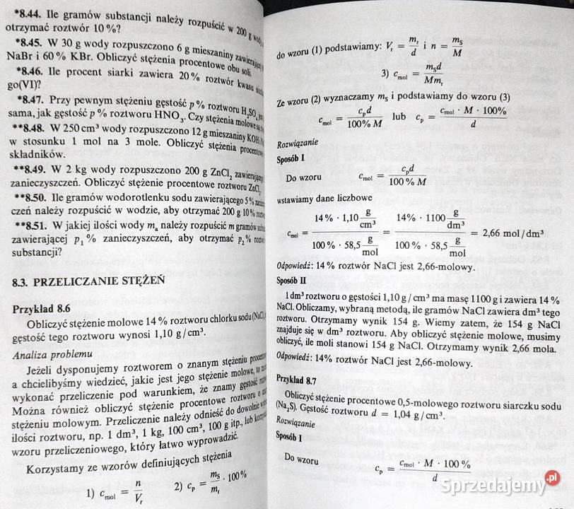 Zbiór zadań z chemii szkół średnich Krzysztof M Chełm sprzedam