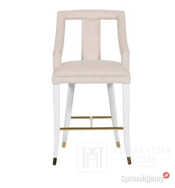 Luksusowy hoker do jadalni glamour beżowy biały