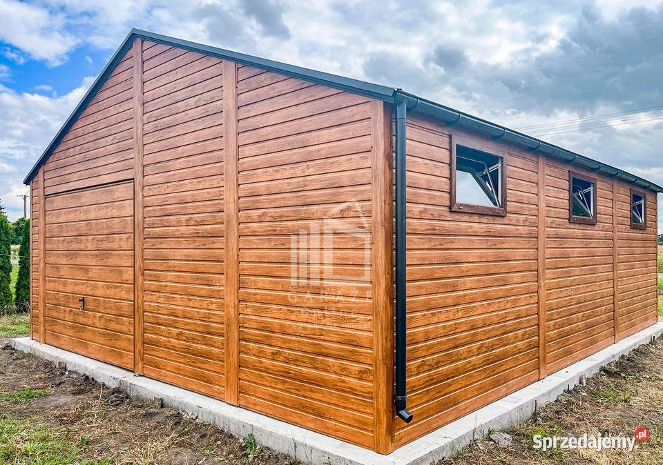 Garaż blaszany 7x7m Brama uchylna drzwi 6x okno Tarnów
