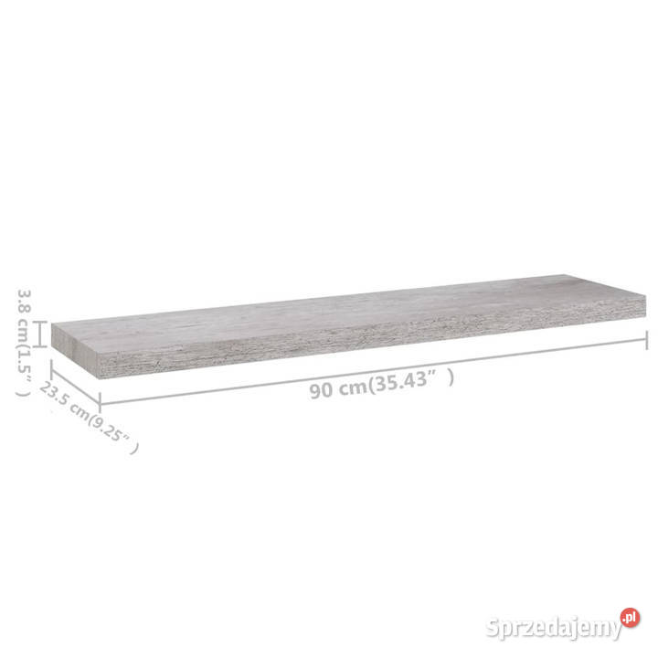 Półki ścienne 4 szarość betonu 90x235x38 MDF mazowieckie Warszawa