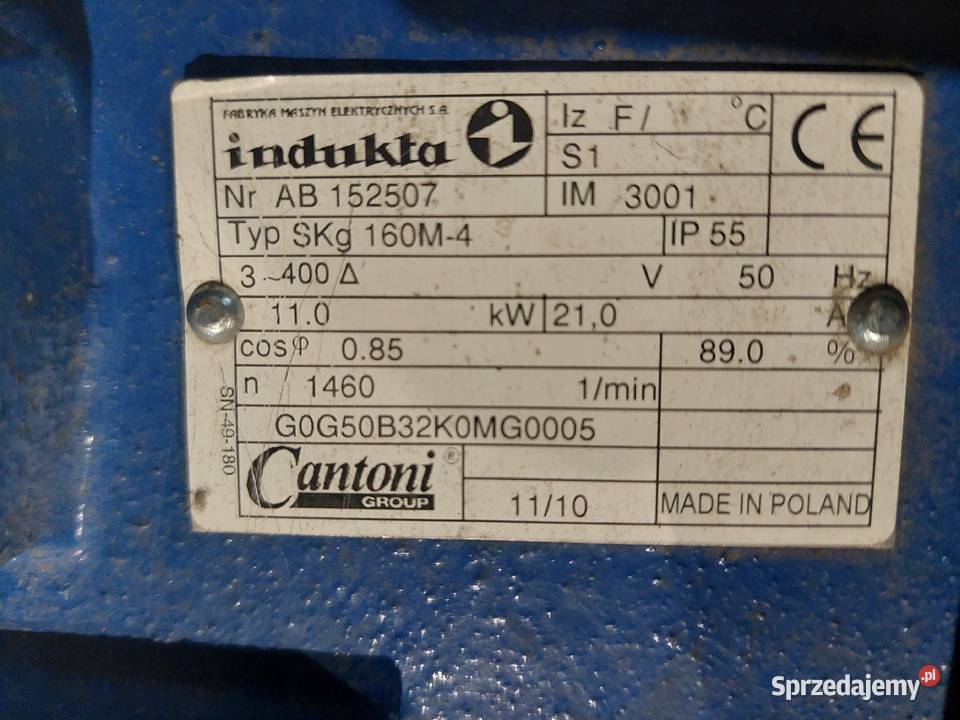 Silnik kołnierzowy 11kW 1460 obrotów Typ SKg sprzedam