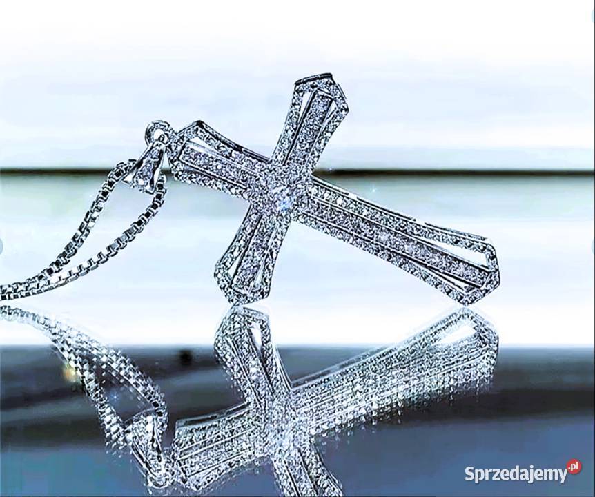 Naszyjnik Krzyżyk Wisiorek Zawieszka Metal Poraj