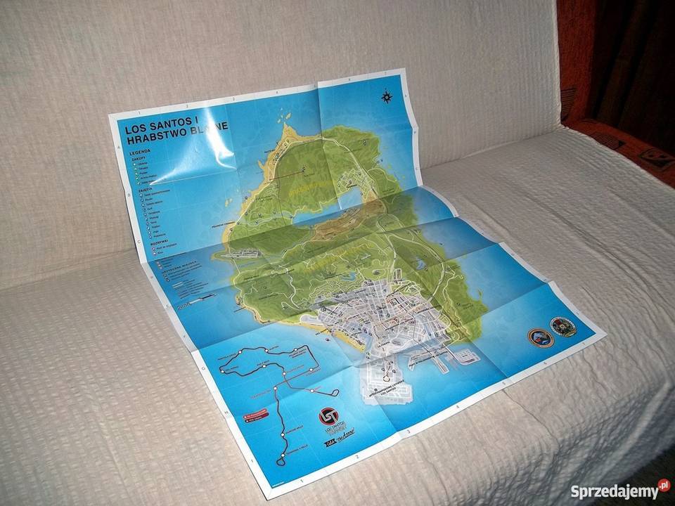 Duża Mapa Papierowa GTA V 5 PS3 XBOX ONE - 11235888385 - oficjalne archiwum  Allegro