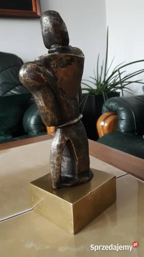 Rzeżba z brązu Zakonnik Kubizm pocz XX w Janów Lubelski