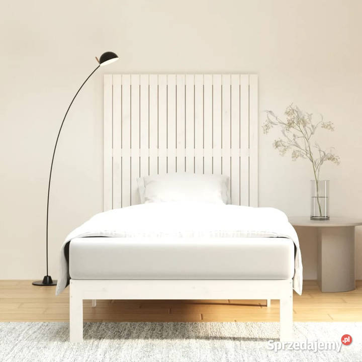 Wezgłowie łóżka białe 108x3x110 lite drewno Warszawa