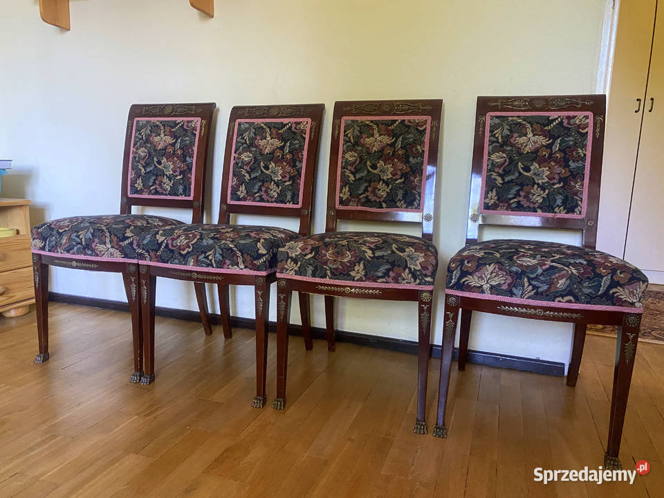 Antyk 4 Krzesła Empire Lwie Łapy Okres Warszawa
