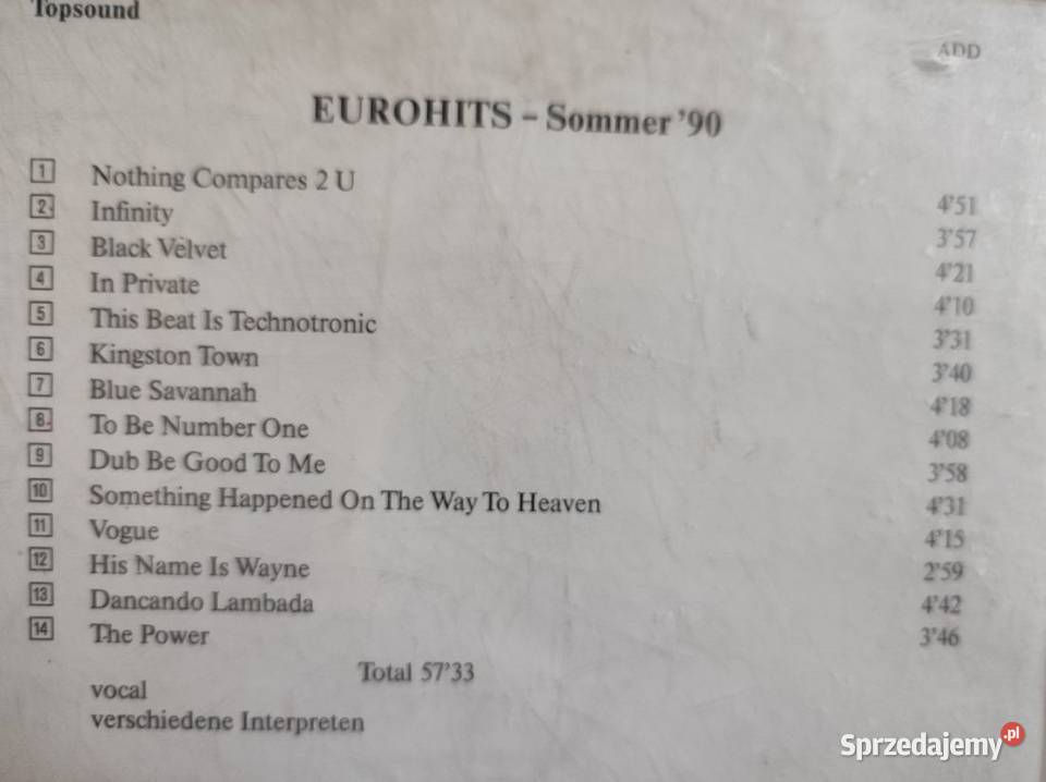 Eurohits sommer 90 składanka utworów Płyty i kasety Kielce