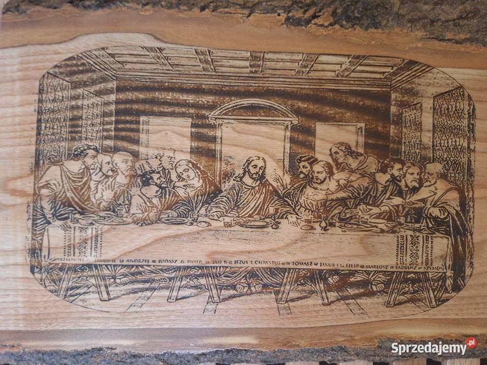 Obraz wypalany w drewnie Ostatnia wieczerza Strzyżów