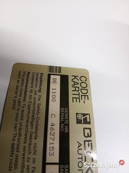 Radio samochodowe Becker Europa 2000 BE 1100 kod Brzeg