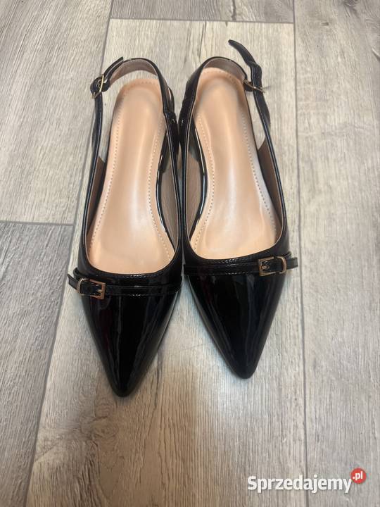 40 Czarne baleriny wieczorowe z odkrytą Pięta sprzedam