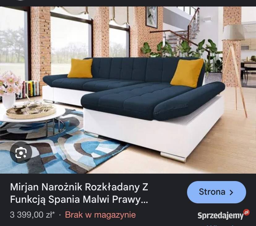 Narożnik rozkładany z funkcją spania 76cm dolnośląskie Bolesławiec