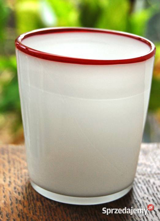 Wazon wazonik szkło warstwowe mleczne białe lata Lublin