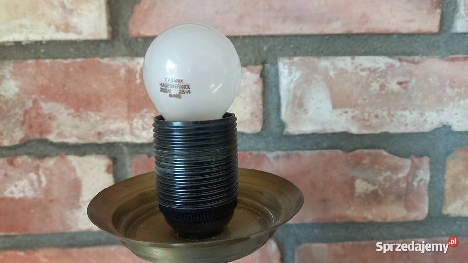 Lampka metalowa Stołowa Gabinetowa Nocna Szklany