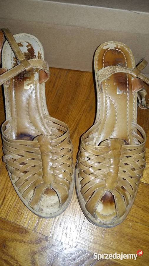 Sandałkisandały skórzane na koturnie Łódź