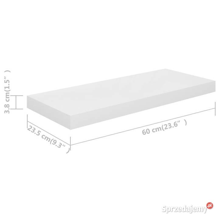 Półka ścienna wysoki połysk biała 60x235x38 MDF sprzedam