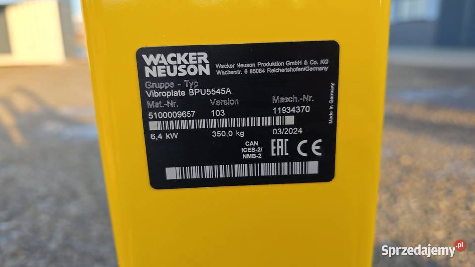 Zagęszczarka dwukierunkowa WACKER NEUSON Rok produkcji 2024