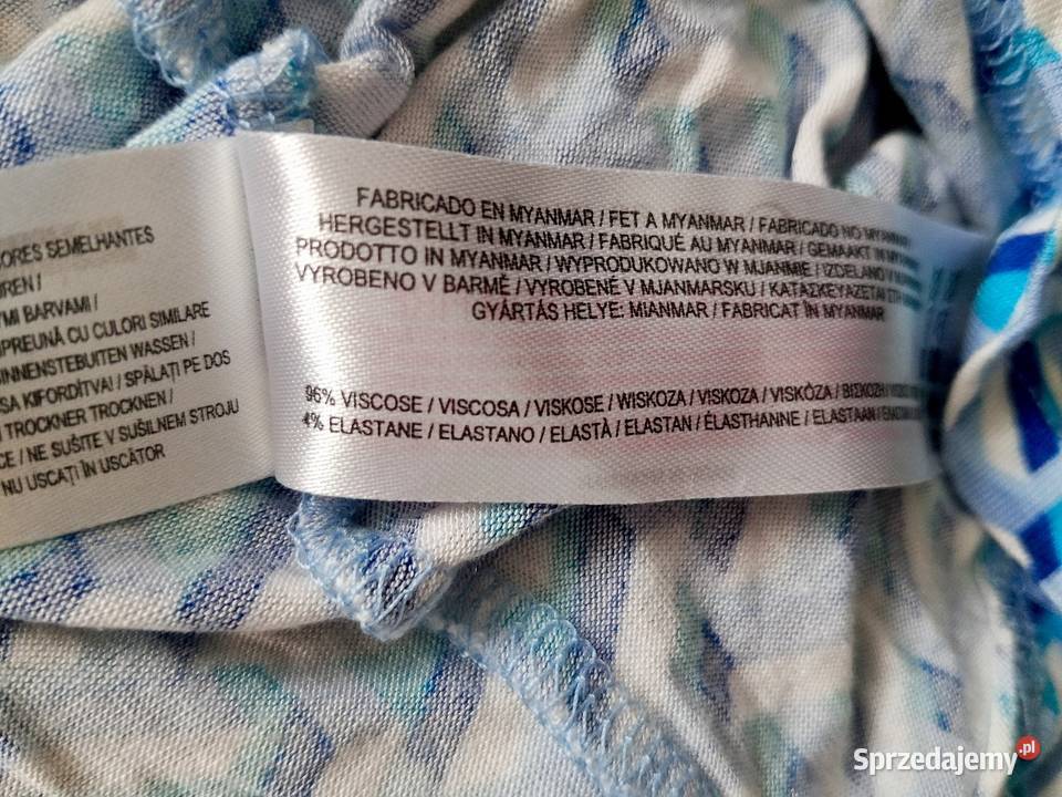 Błękitna wzorzysta koszula damska Primark XS długi Moda i Styl Nysa