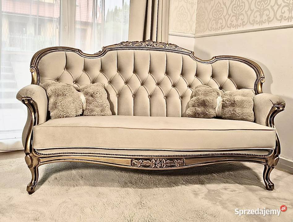 Komplet Ludwikowski sofa fotele zestaw Ludwik dolnośląskie Jagodnik