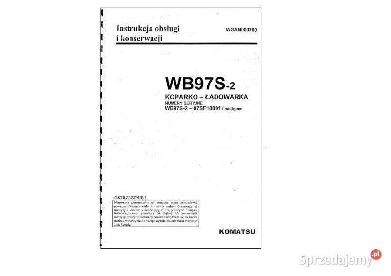 KOMATSU WB97S2 instrukcja dtr wysyłka świętokrzyskie Kielce