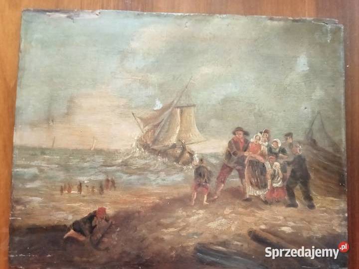 Obraz olejny na desce Marina Rozbitkowie Grójec sprzedam