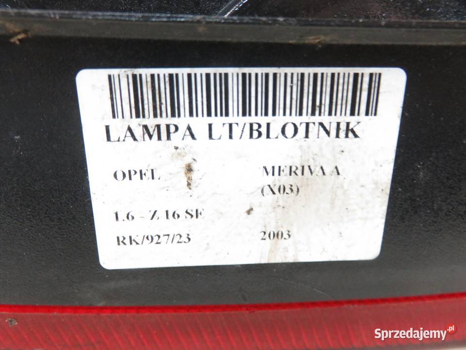 LAMPA LEWA TYLNA OPEL MERIVA A 93294345