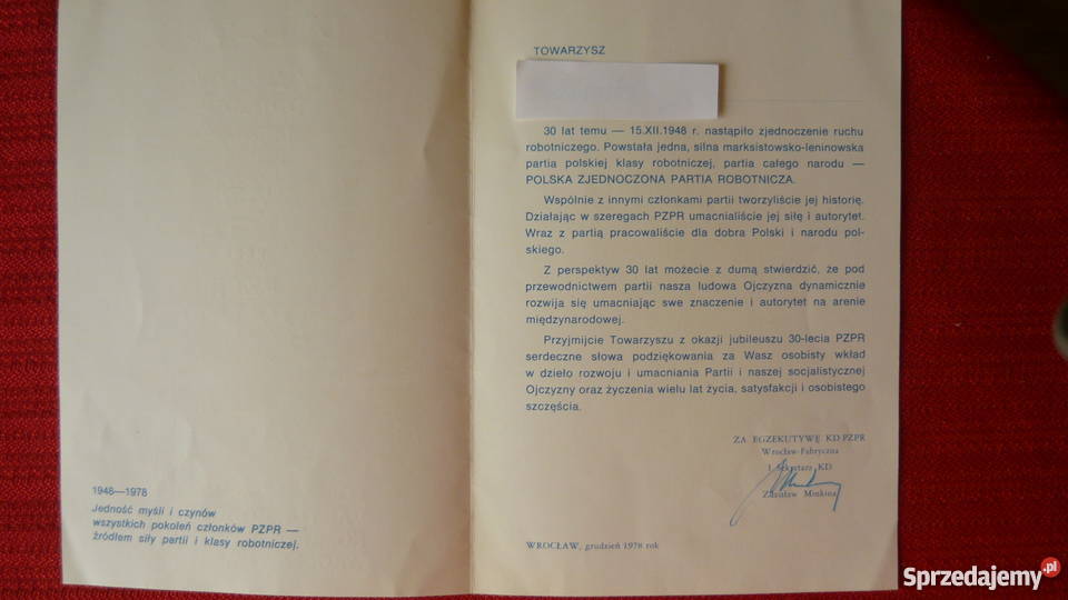 XXX lat PZPR Antykwariat Myszków