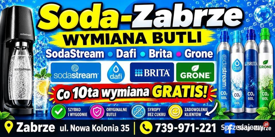 Butle SodaStreame DafiBritaWymiana Pozostałe Dom i Ogród Zabrze