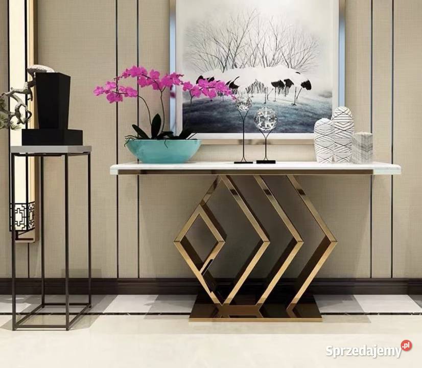 Noeoczesna konsola srebrna komoda z marmurem Nowy Sącz