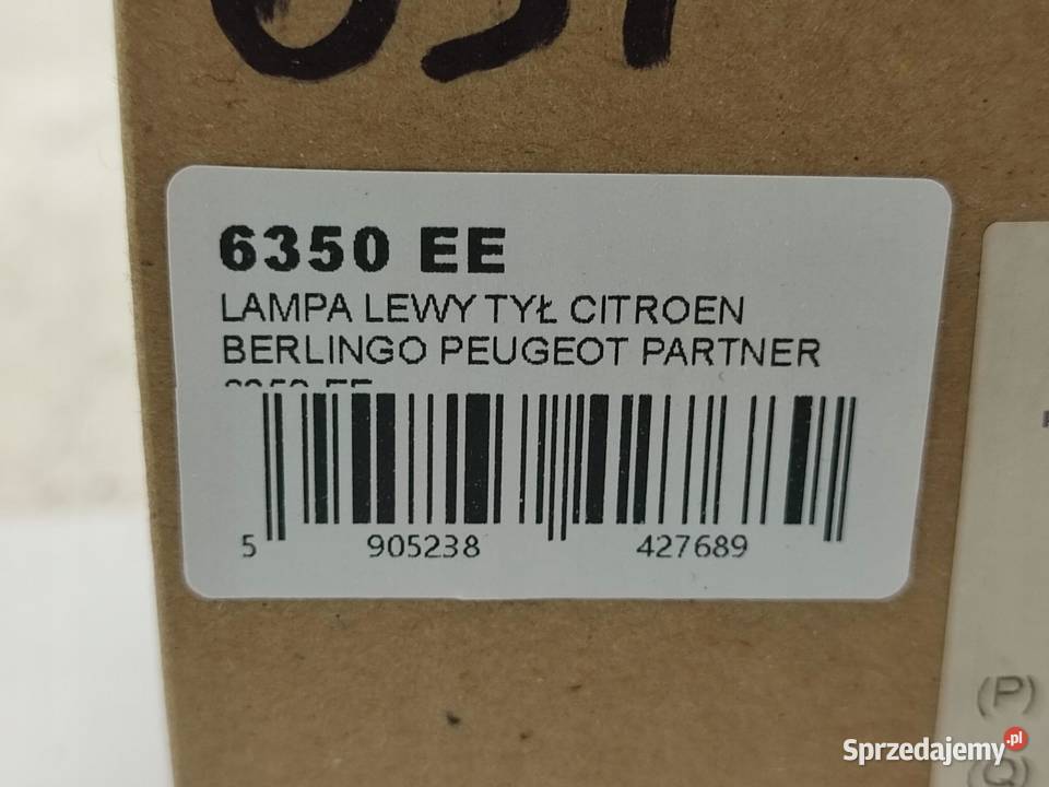LAMPA LEWY TYŁ PEUGEOT PARTNER MPV 5 G 20042015