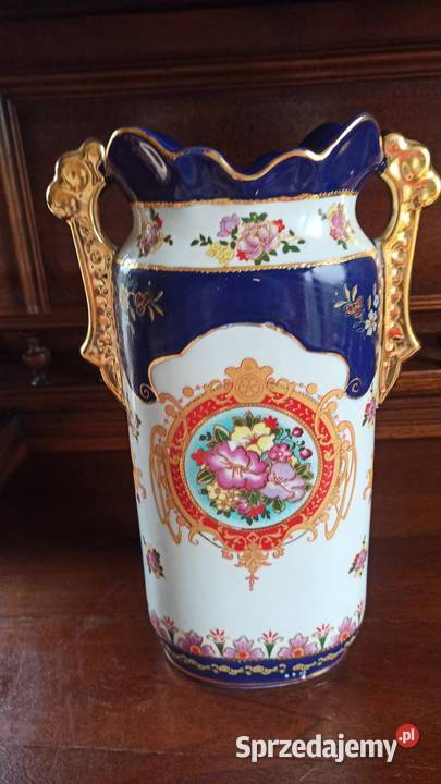 Amfora Wazon Syg Made in China Ręcznie malowana Porcelana i szkło pomorskie