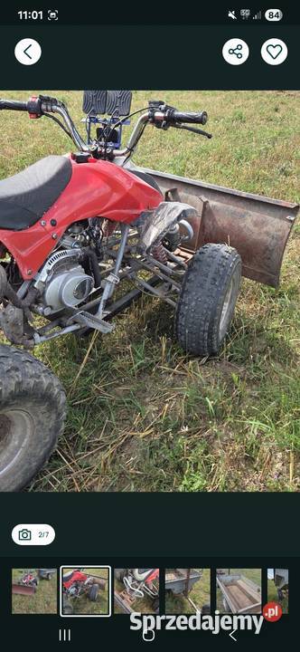 Quad 110 31 z przyczepką i spychem
