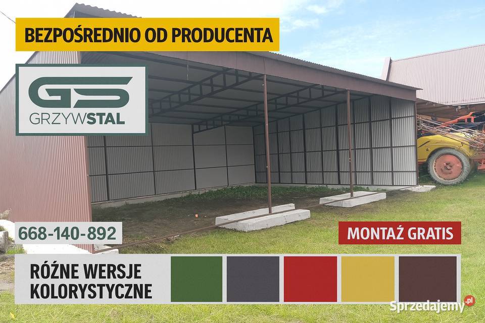 Otwarty Garaż Blaszany Wiata Garażowa Hala samodzielny
