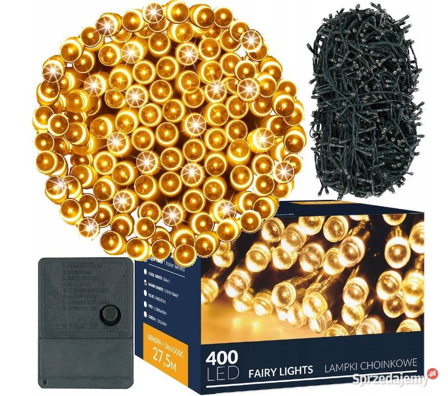 LAMPKI 400LED NA CHOINKĘ ZEWWEW BIAŁE CIEPŁE 27M Poznań