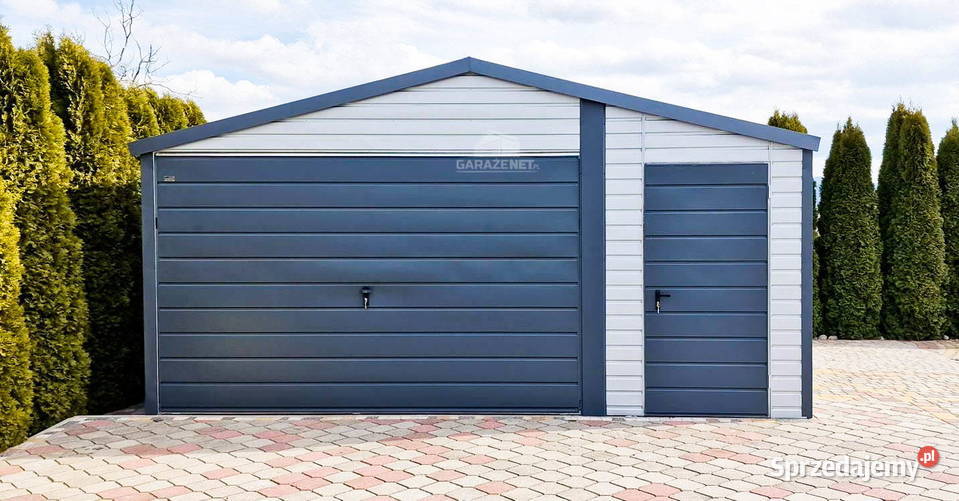 GARAŻ BLASZANY 5m x 6m BRAMA DRZWI OKNO ANTRACYT