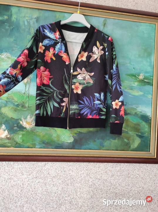 kurtka bomberka bluza zasuwana w kwiaty floral Inny wzór Kurtki i płaszcze Kielce sprzedam