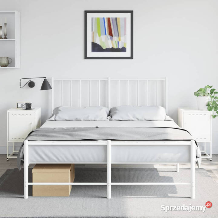Szafki nocne 2 białe 36x39x605 stal WM846457 Warszawa
