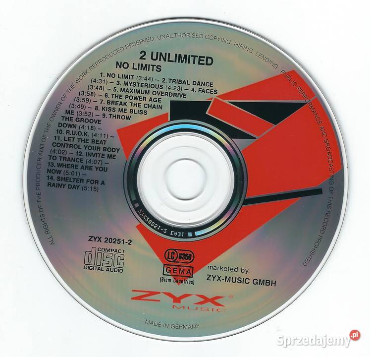 CD 2 Unlimited No Limits 1993 ZYX Music