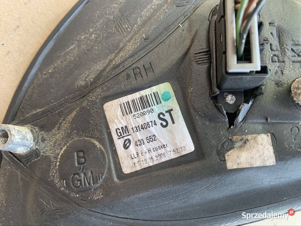 13140674 lusterko zewnętrzne prawe Opel astra h osobowe Szczecin sprzedam