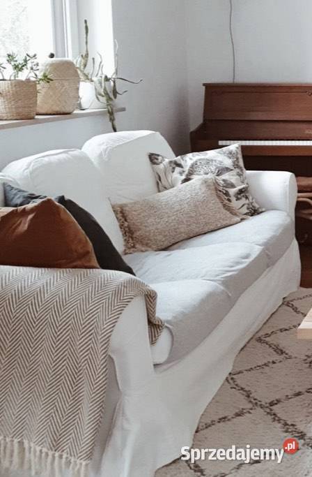 Sofa Ekrorp Ikea biała 3osobowa nierozkładana Skawina