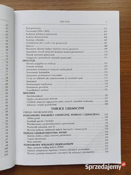 TABLICE Biologia Chemia GREG Toruń