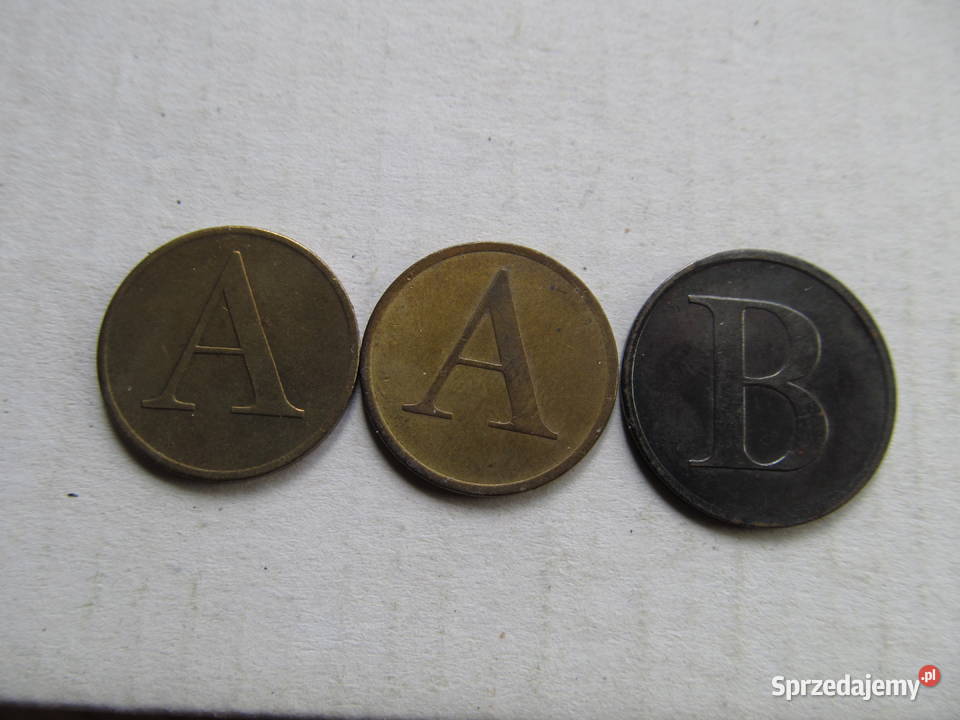 Żetony telefoniczne 1990r typ A i B zestaw 3 Lublin